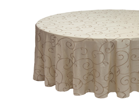 Flower Ribbon Embroidery Taffeta Wedding Banquet Table Cloth
