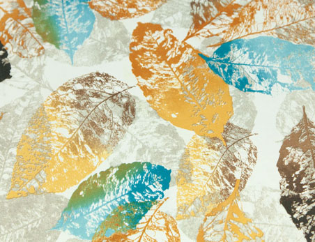 Big Leaves Print on Satin Round Table Cloth