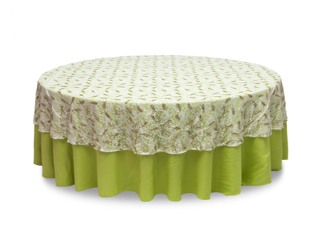 Customized Size Premium Round Fish Sequin Mesh Embroidery Table Cloth