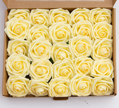 Wholesale Factory PE Rose Flower Head Box-packed, Pack of 25 Rose Head Rod Foam Flower Wedding Valentine's Day Christmas Decor