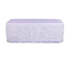 Customed size white multi-layers ruffled organza table skirt