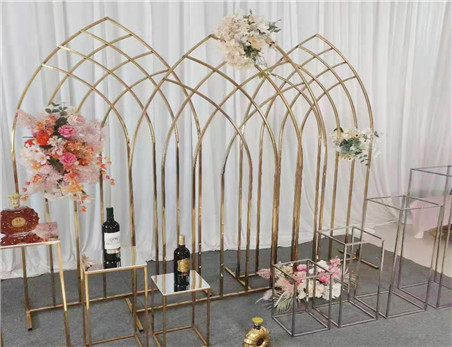ANNIELU metal geometry stage backdrop set wedding decoration