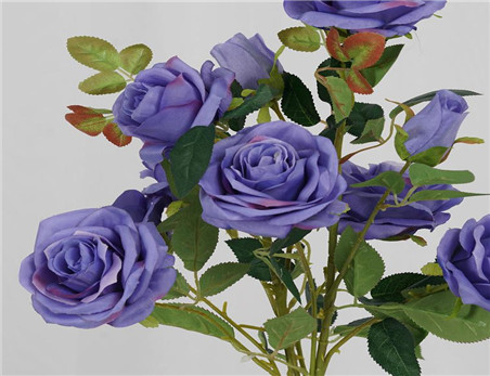 Violet Silk Long Stem Roses Artificial Flower for Home and Wedding Party Decoration