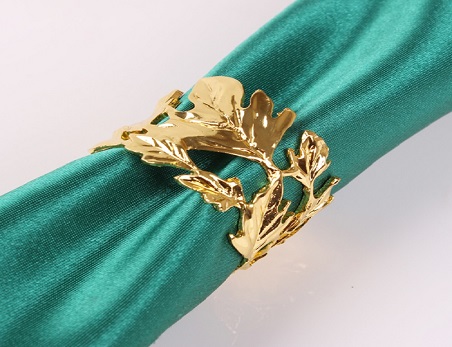 Metal Christmas Leaf Shape Napkin Ring